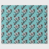 Illustrated Black And White Roses  Geschenkpapier (Flach)