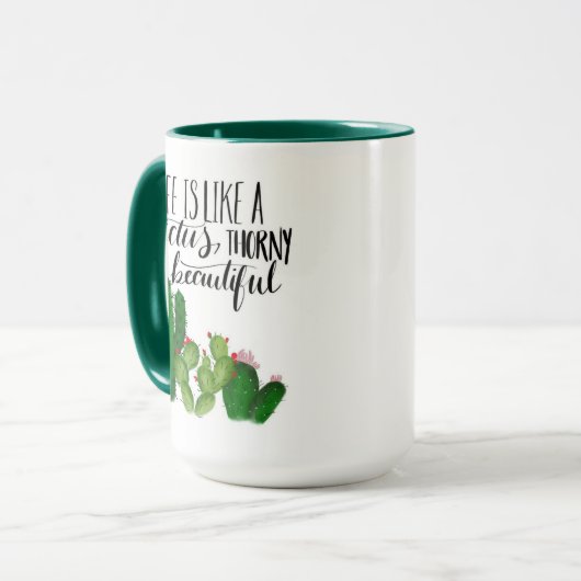 Illustrated Cactus Mug Tasse (Vorderseite Links)