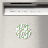 Illustrated Cactus & Pink Flowers Pattern Magnet (In Situ (Geschirrspüler))