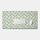 Illustrated Cactus & Pink Flowers Pattern Schreibtischunterlage (Tastatur & Maus)
