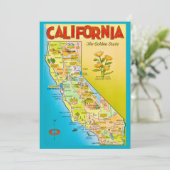 Illustrated California State 5x7 Big Postcard Dankeskarte (Stehend Vorderseite)