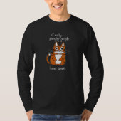 Illustrated Cat with Sarcastic Diet Comment T-Shirt (Vorderseite)