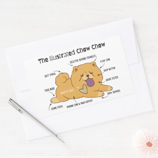 ILLUSTRATED CHOW RECHTECKIGER AUFKLEBER (Umschlag)