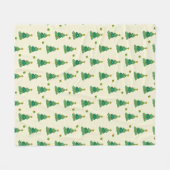 Illustrated Christmas Trees Fleece Blanket (Vorderseite (Horizontal))