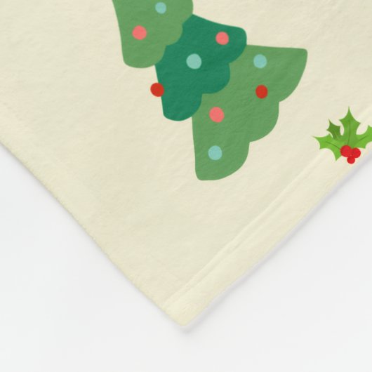 Illustrated Christmas Trees Fleece Blanket (Ecke)