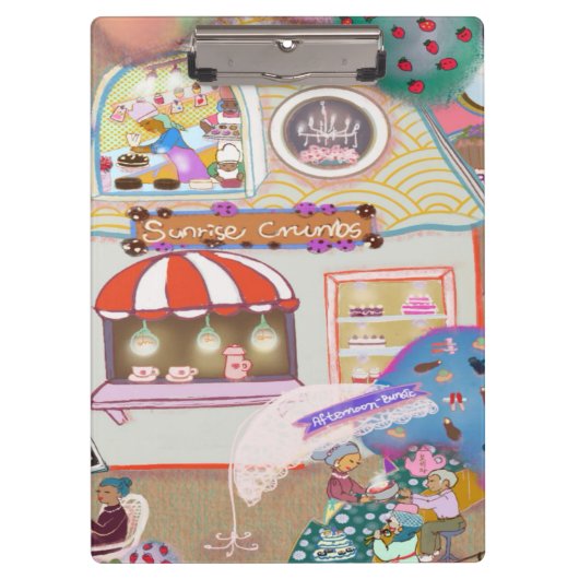 Illustrated Clipboard – Colorful Pattern Design Klemmbrett (Vorderseite)