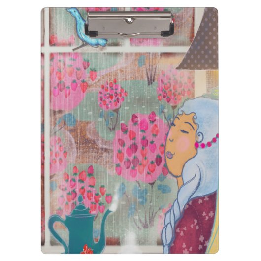 Illustrated Clipboard – Colorful Pattern Design Klemmbrett (Vorderseite)