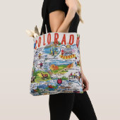 Illustrated Colorado Map Shoulder Tote Tasche (Von Nahem)
