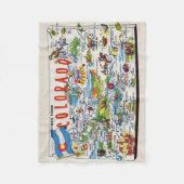 Illustrated Colorado Map Small  Fleecedecke (Vorderseite)