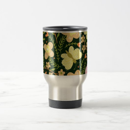 Illustrated Flowers Travel Mug Reisebecher (Mittel)