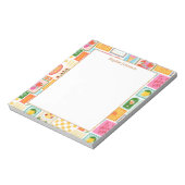 Illustrated French Italian Pattern Personalized Notizblock (Rotiert)