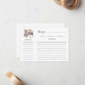 Illustrated Kitchen Recipe Card Template Mitteilungskarte (Vorderseite/Rückseite Beispiel)