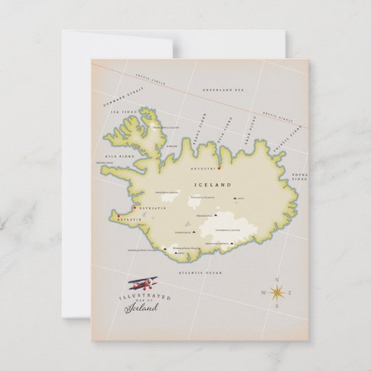 Illustrated map of Iceland (Vorderseite)