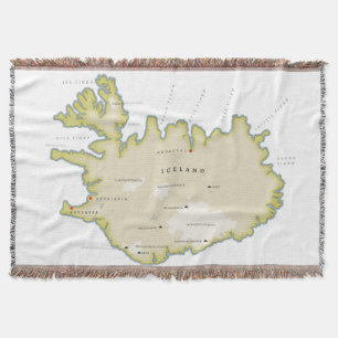 Illustrated map of Iceland Decke
