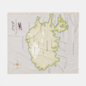 Illustrated map of Iceland Fleecedecke (Vorderseite (Horizontal))