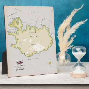 Illustrated map of Iceland Fotoplatte