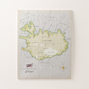 Illustrated map of Iceland Puzzle