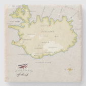 Illustrated map of Iceland Steinuntersetzer (Vorderseite)