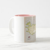 Illustrated map of Iceland Zweifarbige Tasse (Vorderseite Links)
