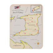 Illustrated map of Trinidad & Tobago Magnet (Vertikal)