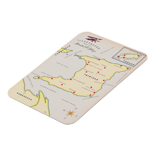 Illustrated map of Trinidad & Tobago Magnet (Linke Seite)