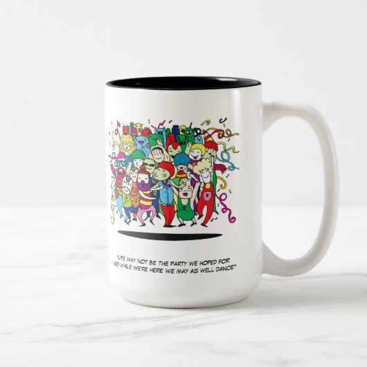 illustrated party people zweifarbige tasse (Rechts)