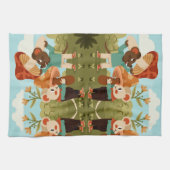 Illustrated picnic scene with animals geschirrtuch (Horizontal)