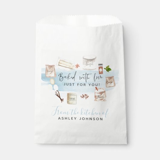 Illustrated Watercolor Baked with Liebe Geschenktütchen (Vorderseite)