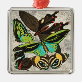 Illustration-1: Französische Vintage Schmetterling Ornament Aus Metall