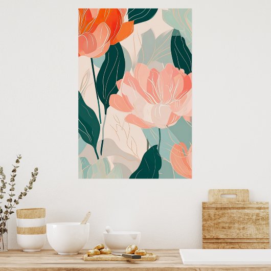 Illustration abstrakter Muster Poster (Küche)