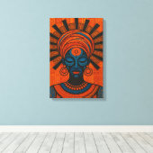 Illustration afrikanischer Stammesfrauen mit Fett Leinwanddruck (Insitu (Holzboden))