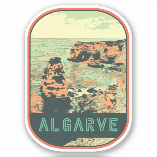 Illustration Algarve Portugal Sticke Aufkleber (Vorderseite)