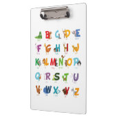 Illustration Alphabet Animal Letters Klemmbrett (Links)