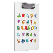 Illustration Alphabet Animal Letters Klemmbrett (Rechts)