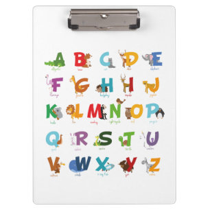 Illustration Alphabet Animal Letters Klemmbrett