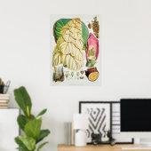 Illustration alter Blumen Poster (Heimbüro)