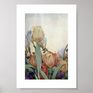 Illustration alter Blumen Poster