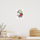 Illustration alter Blumen Poster (Küche)
