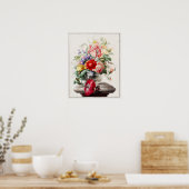 Illustration alter Blumen Poster (Küche)