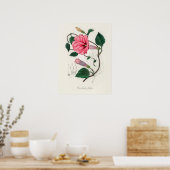 Illustration alter Blumen Poster (Küche)