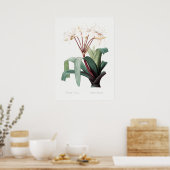 Illustration alter Blumen Poster (Küche)