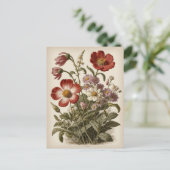 Illustration alter Blumen Postkarte (Stehend Vorderseite)
