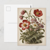 Illustration alter Blumen Postkarte (Vorne/Hinten)