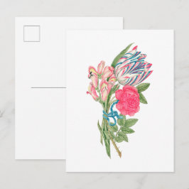 Illustration alter Blumen Postkarte