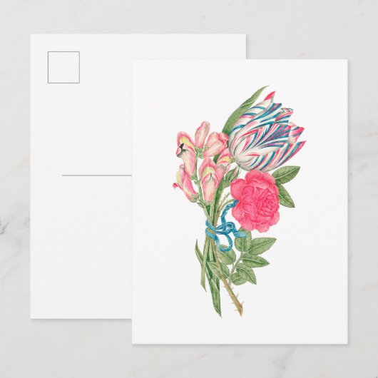Illustration alter Blumen Postkarte (Vorne/Hinten)