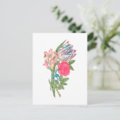 Illustration alter Blumen Postkarte (Stehend Vorderseite)