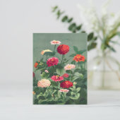 Illustration alter Blumen Postkarte (Stehend Vorderseite)