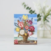 Illustration alter Blumen Postkarte (Stehend Vorderseite)