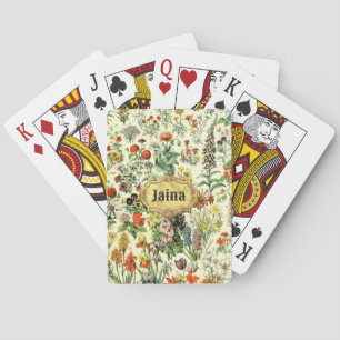 Illustration alter Botanik Spielkarten
