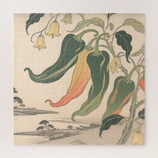 Illustration alter Chili-Pfeffer Puzzle (Vertikal)
